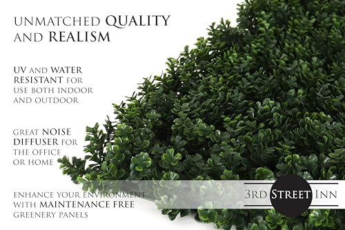 3rd Street Inn Artificial Greenery Wall Panels for Privacy - 12-Pack - color: Saw Toothed Boxwood