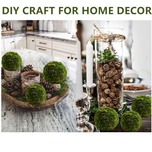 Usmola 18pcs Fake Moss Balls, 6pcs 3.2" Faux Green Balls + 12pcs 2" Artificial Moss Decorative Balls for Centerpiece Bowls (Fresh Green)