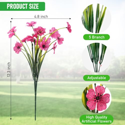 Powbrace 22 Pack Artificial Flowers for Outdoor Indoor Fake Plants, Faux Silk Flowers for Outdoors Outside Front Porch Hanging Planter Window Box Garden Spring Decoration(Multi-Colour) - color: Multi-colour, size: 22 Bundles