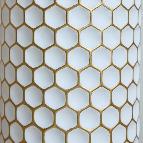 3 Pack Floor Vases Decorative Tall, White Gold Big Vase for Decor Living Room Floor, Big Metal Standing Vase for Entryway, Fireplace, Corner Decor - color: Gold White