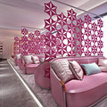 Felt Fiber Surface 14"x12" High Density Polyester Fiber Board 3D Flower Venus Hanging Room Divider Panel Cut Room Partition Home Decoratio(12 Pcs) (Pink) - color: Pink