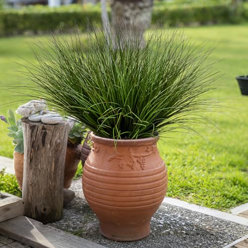 32PCS 17.3" Fake Plants Artificial Wheat Grass Greenery Plastic Plants Fake Grass Artificial Plants for Outdoor Decor Artificial Grass Plant with Greenery Stems for Indoor Home Decoration - size: Short-32PCS
