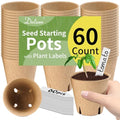 Dalzom® 60Pcs 3.1” Peat Pots with 60Pcs Plant Labels, Biodegradable Pots for Seedlings with Drainage Holes, Garden Plant Nursery Pots Seed Starting Trays - size: 3.1"