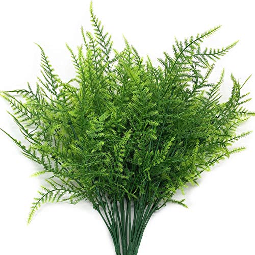 PASYOU Artificial Shrubs, Plastic Plants Fake Bushes Grass Greenery Leaves Shrub Bush Home Garden Indoor Outdoor Verandah Wedding Party DIY Table Arrangement Decoration Planting Filler 4 Bundles - color: Fine Grass-4 Pcs