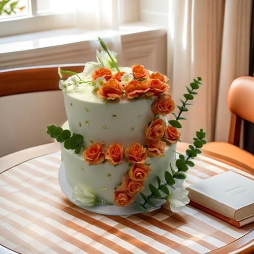 100 Pcs Mini Orange Roses Artificial Flowers Bulk, 1.9" Small Silk Fake Roses Flower Heads for Decoration, Wedding Centerpieces Bridal Shower Party Home Decor,DIY Crafts (Orange) - color: Orange