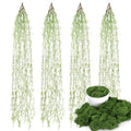 4 Pcs 33 Inch Fake Spanish Moss with 7 oz Artificial Green Moss for Potted Plants Indoor Hanging Garland Greenery Faux Vines Plants Faux Seaweed Greenery for Crafts DIY Garden Home Decor
