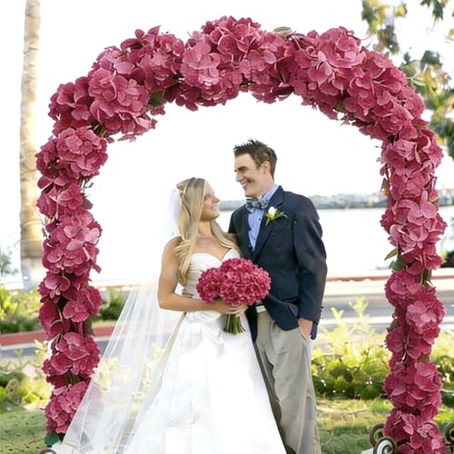 Jahe 4 Pcs Hydrangea Artificial Flowers, 20'' Tall Large Bloom Faux Hydrangea Flowers,Real Touch Fake Flowers, Bouquet Home Wedding Decor, DIY Floral Arrangement, Purplish Pink - color: Pink Purple