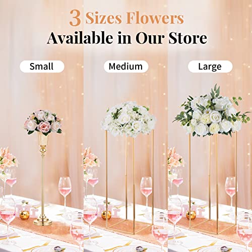 NUPTIO Flower Balls for Wedding Centrepieces - 6 Pcs 9.5in Diameter Artificial Flower Ball Arrangement Bouquet Peachy Pink & Creamy White Fake Rose Flowers Party Centerpieces for Weddings Tables | 6 Pcs Peachy Pink & Creamy White Fake Floral for Wedding B