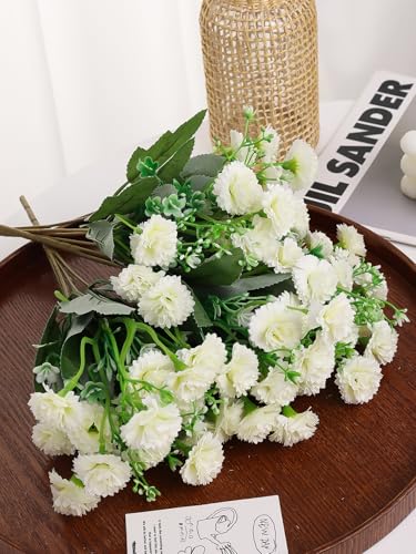 5 Forks 20 Artificial Flower Small Lilac Bouquet Fake Flowers,White - color: White