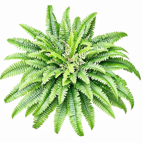 45" Fake Ferns Artificial Plants Large, 63 Fronds Artificial Ferns for Outdoors and Indoors, Faux Fern Greenery Suitable for Planter Hanging Garden Porch Office Decor - color: Light Green, size: 45inch