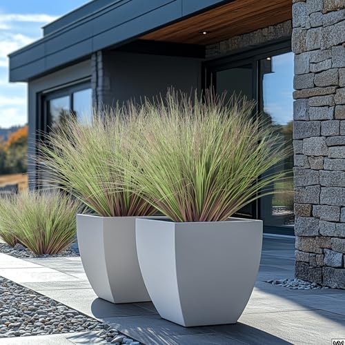 Ttranewsoo Fake Grass Artificial Grass Greenery Stems Fall Flowers Artificial Shrubs Wheat Grass Greenery Home Decor Artificial Plants Ornamental Grass Outdoor Fake Grass Leaves(24pcs) Purple-Green - color: Purple Green24