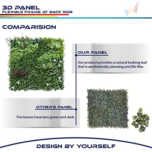 Windscreen4less 1 PC 40"x40" Artificial Boxwood Panels Faux Plant Grass Green Wall Panel Decoration for Outdoor Indoor Garden Backyard (Style 4) - color: 3d Panel Style 4, size: 40"x40"
