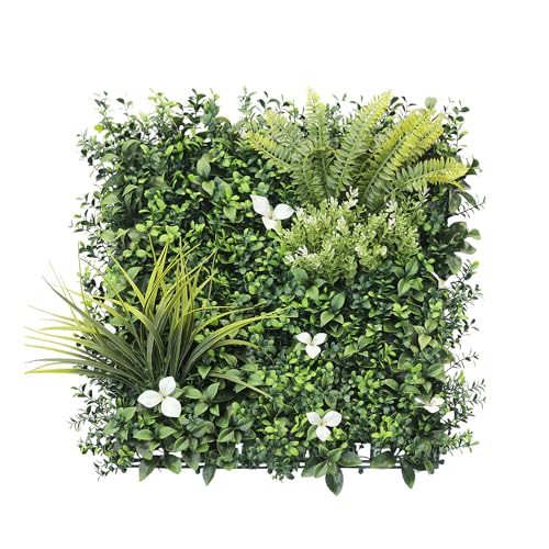 Patio Paradise 20"x20" (6PC) Artificial Grass Wall Panels Greenery Backdrop Faux Boxwood Hedge Fake Ivy Privacy Screen for Outdoor Wedding Décor Photography Background, #5 3D Mixed - color: #5 3d Mixed, size: 20"x20"
