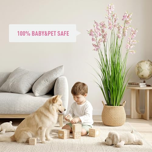 Ttranewsoo Green Onions Home Decor Fake Plants Lily of The Valley Snake Plant Home DéCor Accents Artificial Grass Room Decor Artificial Plants Indoor Artificial Grass 47" 2PCS（Pink） - color: 120cm Pink-2pcs