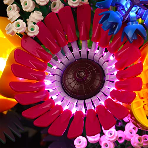LED Light Kit for Lego Wildflower Bouquet 10313 Artificial Flowers with Poppies and Lavender, Decoration Lights Valentines Day Gift (Lights Only, No Lego Models) - color: 10313 Wildflower Bouquet, size: Standard Version