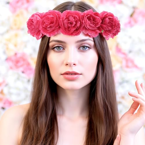 Thiccywoov 50 Pcs Artificial Flowers, 3.2 Inches Silk Rose Head Flowers Fake No Stem for Wedding Bridal Bouquet Home Floral Decor DIY Centerpieces Arrangements Party Tables Decoration(Hot Pink) - color: Hot Pink