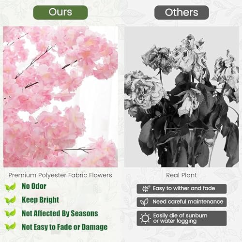 Japanese Artificial Cherry Tree Artificial Cherry Blossom Trees Fake Cherry Blossom Tree Indoor Outdoor Home Office Party Wedding,5.9x4.9ft - size: 5.9x4.9ft