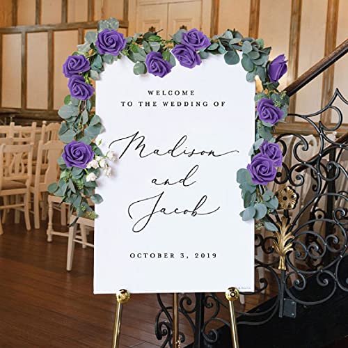 IPOPU Artificial Roses Flowers Heads, 100Pcs Stemless Foam Roses Heads Bulk 3in Fake Flowers for Crafts, Wall Decorations, DIY Wedding Bouquets, Bridal Shower, Party Home Decoration(Dark Purple) - color: Dark Purple