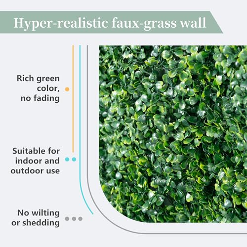 5×8 Ft 3D Artificial Green Grass Flower Wall Panels, Quick Assembly Storage Greenery Fake Backdrop Fence Screen for Wedding Baby Show Birthday Party Indoor Outdoor Garden Backyard Home Decor - color: Green, size: 5×8 Ft