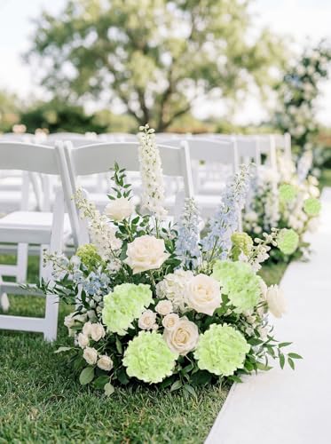 IPOPU Green Hydrangea Artificial Flowers 6Pcs Faux Hydrangea Flowers Real Touch 12'' Latex Fake Hydrangea Stems for Wedding Bouquets Arrangement Home Table Centerpieces Party Decor (Green) - color: Baby Green