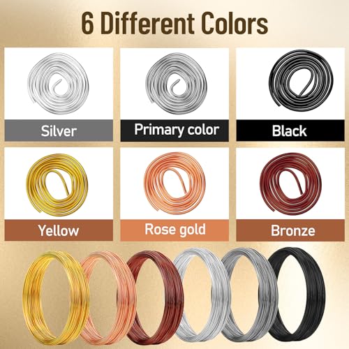 Ferraycle 25 Rolls 410 Feet Colored Aluminum Craft Wires, 6 Colors 20 Gauge/ 0.8 mm Flexible Metal Artistic Floral Beading Wire for Jewelry DIY Craft Wreath Making - color: 6 Colors, size: 410 Feet
