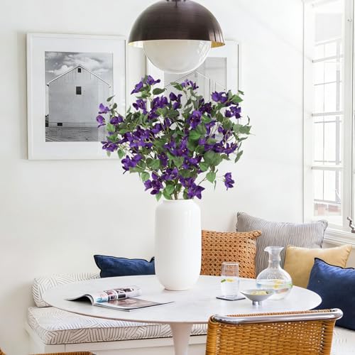 4PCS Bougainvillea Artificial Flowers 37.4" Purple Silk Faux Bougainvillea Long Stem Flowers for Wedding Bouquet Home Party Garden Outdoor Decoration(Purple) - color: Purple