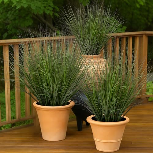48PCS Fake Plants Artificial Wheat Grass Greenery Plastic Plants Fake Grass Artificial Plants for Outdoor Decor Artificial Grass Plant with Greenery Stems for Indoor Home Decoration 26.4" - size: Tall-48PCS