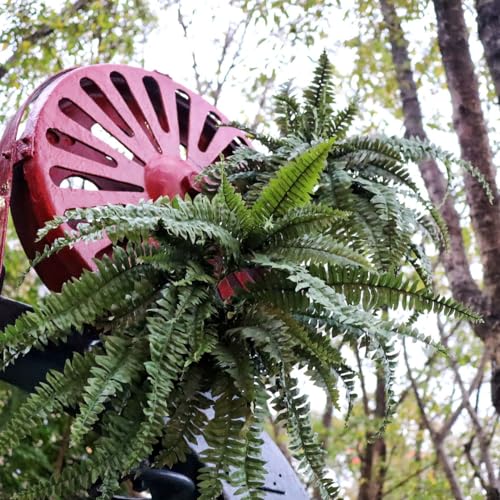 Large Artificial Ferns for Outdoor 49" Fake Boston Fern 49 Fronds Faux Ferns Plant Silk Greenery for Indoors Home Garden Porch Windowsill Decor (1 Stem)