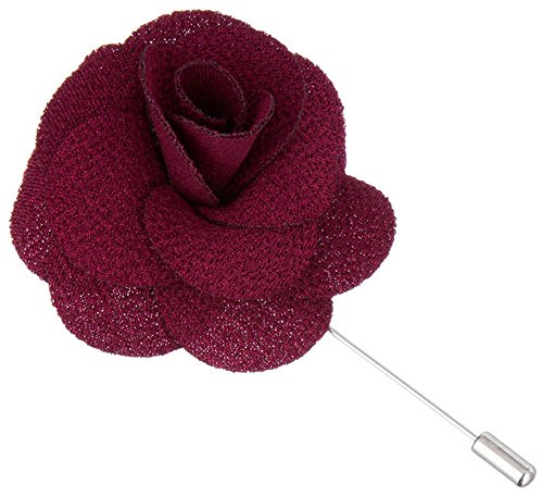Flairs New York Gentleman's Essentials Premium Handmade Flower Lapel Pin Boutonniere - color: Bordeaux Wine [Begonia]