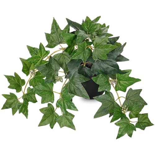 17.7" Artificial Plants Indoor Home Decor, Fake Potted Silk Plants for Shelves, Desks, Living Room, Home & Office Decor, Small Artificial Ivy Vine Plant in Pot, Faux Greenery Tropical Plant, Green - color: #Green Ivy Plant