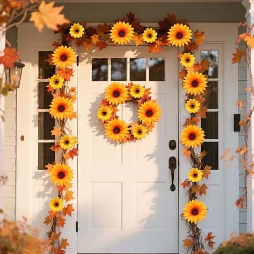 50Pcs Artificial Sunflowers Flowers Yellow Fake Silk Sunflower Heads Decorations for Graduation Cap Home Tables Wedding Baby Shower DIY Craft Party Decor