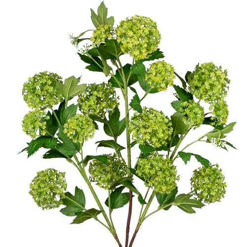 DILATATA Faux Hydrangea Flowers 31" Green Artificial Hydrangea Spray with 5 Flower Heads, 3 Per Bag.Faux Hydrangeas Plastic Flowers Fake Hydrangeas for Indoor Outdoor Wedding Table Centerpieces Decor - color: Green #99