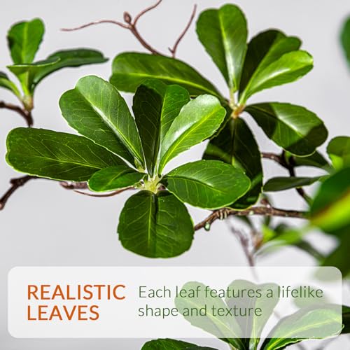 Erimda Faux Black Olive Tree 8ft, Faux Plants Indoor Large Tall Tree Artificial Shady Lady Tree with Natural Wood Trunk & Realistic Leaves, Fake Olive Plant for Home Office Indoor Decor - color: Green, size: 8ft