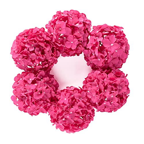 DuHouse 8.7" Silk Hydrangea Flower Heads with Stems Fake Hydrangeas Flowers for DIY Wedding Centerpiece Home Decor,Pack of 6(Fuchsia) - color: Fuchsia