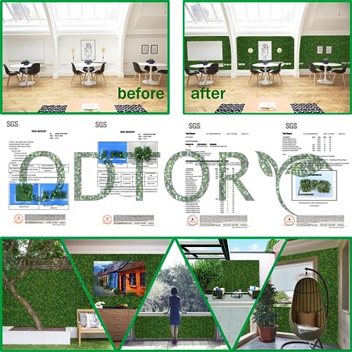 ODTORY Artificial Boxwood Roll Panels: 80 X 120 in(67 sqft) UV-Anti Fake Ivy Privacy Fence Wall Screen for Indoor Outdoor Green Grass Wall Decor & Hedge Fence Covering Privacy - size: 80 X 120 IN