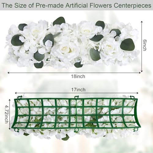 Pack of 6 Artificial Flower Wedding Arch Decorations, 18 inch Floral Centerpieces for Party Bridal Shower Event Table Wall Arrangement - White - color: White-1, size: Pack of 6 Flower Arrangements