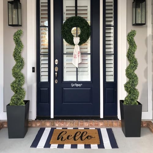 5ft Artificial Spiral Topiary Trees Outdoor Set of 2 – Faux Boxwood Bushes Shrubs, Fake Potted Plants for Front Porch Planter Indoor Outside Decor, UV Resistant 5 Foot - color: Light Green, size: 5ft