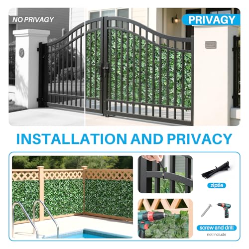 Patio Paradise 39"x136"-1Pc Faux Ivy Fence Privacy Screen Artificial Greenery Wall Backdrop,Fake Grass Wall Panels for Outside Apartment Balcony,Vine Leaf Decor for Outdoor Patio Chain Link - color: Faux IVY Leaves with Net Backing, size: 39" x 136"