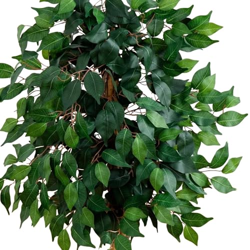 Nearly Natural 36in Triple Trunk Artificial Ficus Tree with Natural Wood Trunks, Fake Tree for Indoor Home Decor, Faux Ficus Plant in Black Nursery Pot - size: 3ft, style: Tree in Pot
