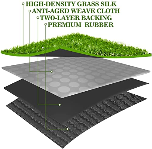 AYOHA Artificial Turf 3 ft x 6 ft with Drainage, 1.38 Inch Realistic Fake Grass Rug Indoor Outdoor Lawn Landscape for Garden, Balcony, Patio, Synthetic Grass Mat for Dogs, Customized - size: 3 ft x 6 ft