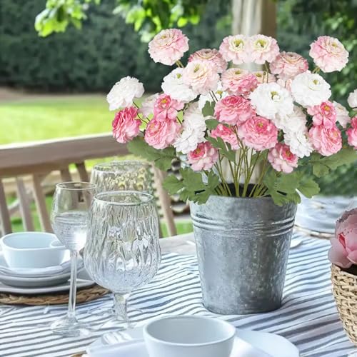 3 Pcs Artificial Flowers Spring Summer Pink Zinnia Silk Flowers with Long Stems Zinnia Elegans Artificial Flowers for Outdoors Floral Arrangements Table Centerpieces Wedding Party Home Decor - color: Pink
