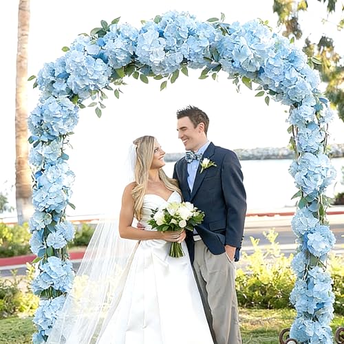 Jahe 4 Pcs Hydrangea Artificial Flowers, 20'' Tall Large Bloom Faux Hydrangea Flowers,Real Touch Fake Flowers, Bouquet Home Wedding Part Decor, DIY Floral Arrangement, Light Blue - color: Light Blue