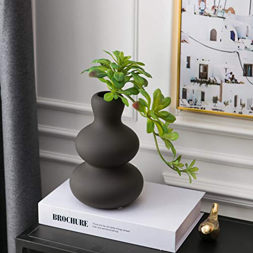 Ceramic Vase for Decor, Black Modern Vases for Home Decor Living Room, Home, Office, Centerpiece,Table and Wedding - color: D-dark Grey Vase