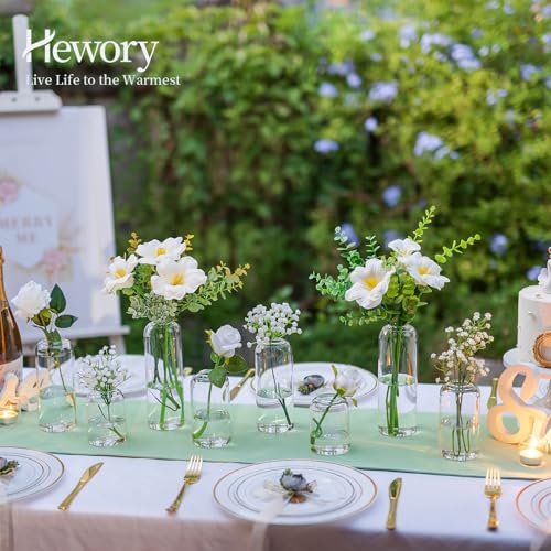 Hewory Glass Bud Vases for Flowers: Set of 20 Modern Small Flower Vases for Centerpieces - Clear Table Decoration for Wedding Party Events Home Decor Floral Arrangement