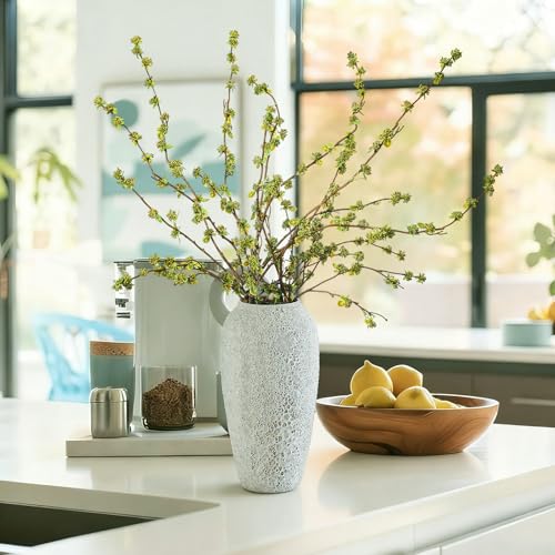 Zeyune 10 Pcs Artificial Branches with Green Buds 40" Evergreen Faux Plastic Plant Stem Picks Sprigs for Vase DIY Home Office Wedding Party Indoor and Outdoor Spring Decor, No Vase (Regular Style) - color: Green, size: Regular Style