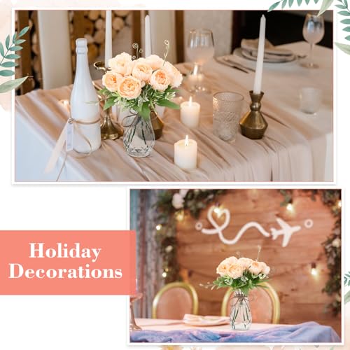 Zeyune 37 Pack Artificial Peonies Flowers with Bud Vase Bulk 24 Bundles Silk Peonies Bouquets 12 Plastic Clear Vase with 1 Rope Fake Flowers for Table Centerpiece Vases(Champagne,Perfume) - color: Champagne, style: Perfume
