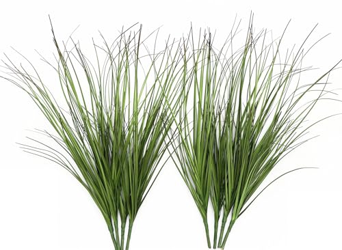 Fake Wheat Grass Plants Artificial Onion Greenery Faux Shrubs Plastic Plant Flowers Stems for Indoor Room Home Office Outdoor Decor Garden Porch Gardening Wedding Bundles DIY Decoration - 8 Pack - color: Grass - Red Pointed 8 Pack