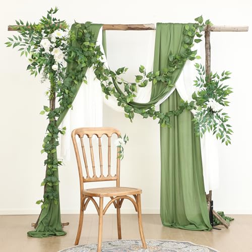 mizii 5 Pack 365" Artificial Scindaps Vines Garland Fake Vine with Silk Green Leaves Faux Hanging Plants Greenery Decoration for Bedroom Wall Party Wedding Room Home Decor - color: Scindapsus