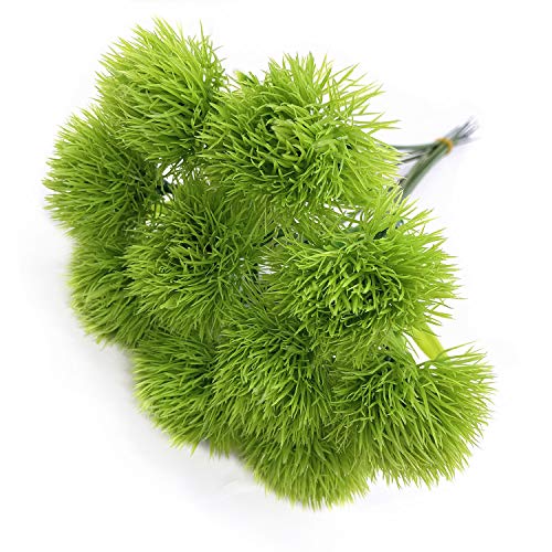 CATTREE Artificial Dandelion Flowers, Plastic Plants Shrubs Bushes Fake Grass Wedding Indoor Outdoor Home Garden Arrangements Party Decoration Planting Filler - Green 10 Pcs - color: Single Branch Dandelion-green-10 Pcs