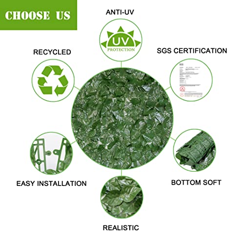 Artificial Ivy Privacy Fence Screen，PAISTAO Fake Grass Wall Panels，60"x 120" Faux Greenery Backdrop for Patio Decorations Outdoor, Balcony, Garden, Backyard Indoor Green Wall Decor - size: 1 Ivy Vines-60"x 120"